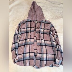 American Eagle hooded flannel
